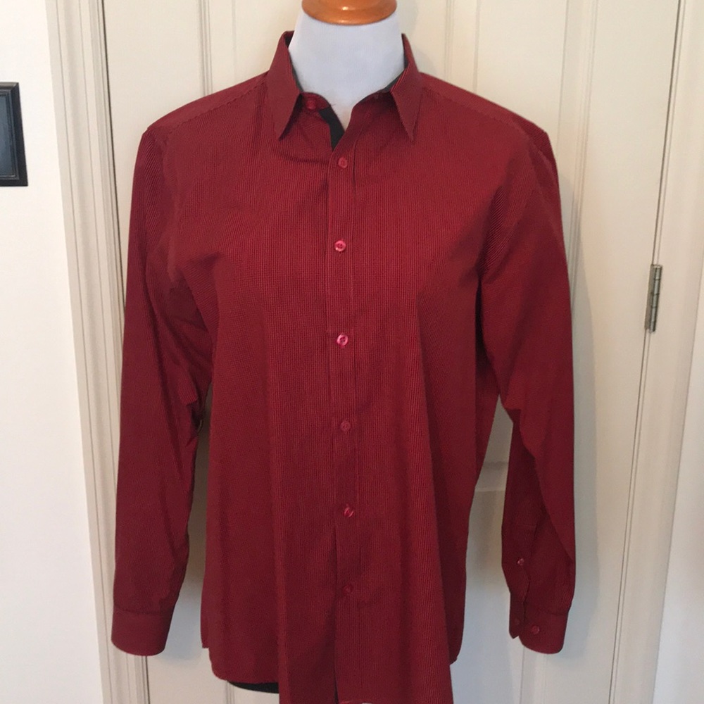Gianni Men’s Red & Black Button Down Shirt Size M